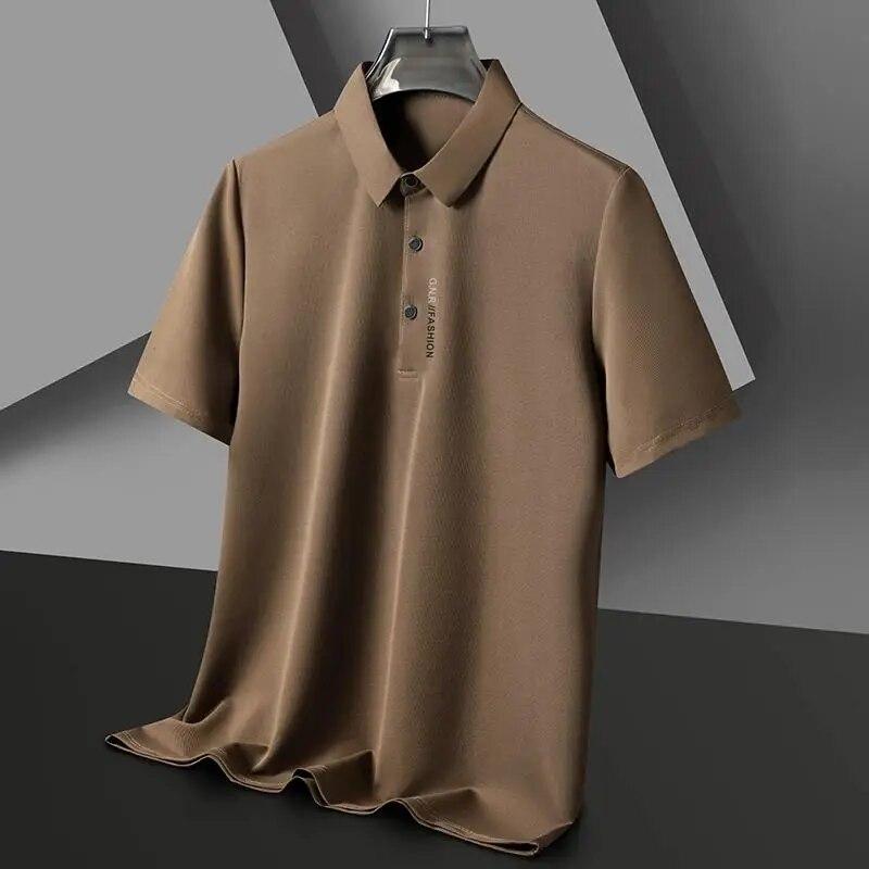 Heren T-shirt met Korte Mouw Zomer Ijszijde Zakelijk Naadloos Poloshirt