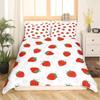 Strawberry Duvet Cover Full Size Comforter Cover Cute Strawberry Pattern Pink Decor Bedding Set for Kids Boys Girls Adults 3Pcs