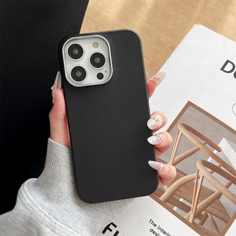 

For IPhone 16 Minimalist Phone Case 15promax for Apple 17 Plain Leather Solid Color Premium Anti Fall Protective Case For iPhone 7/8/SE 2020