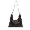Street Style Womens Large Shoulder Bag With Glitter Sequins And Open Outer Pocket