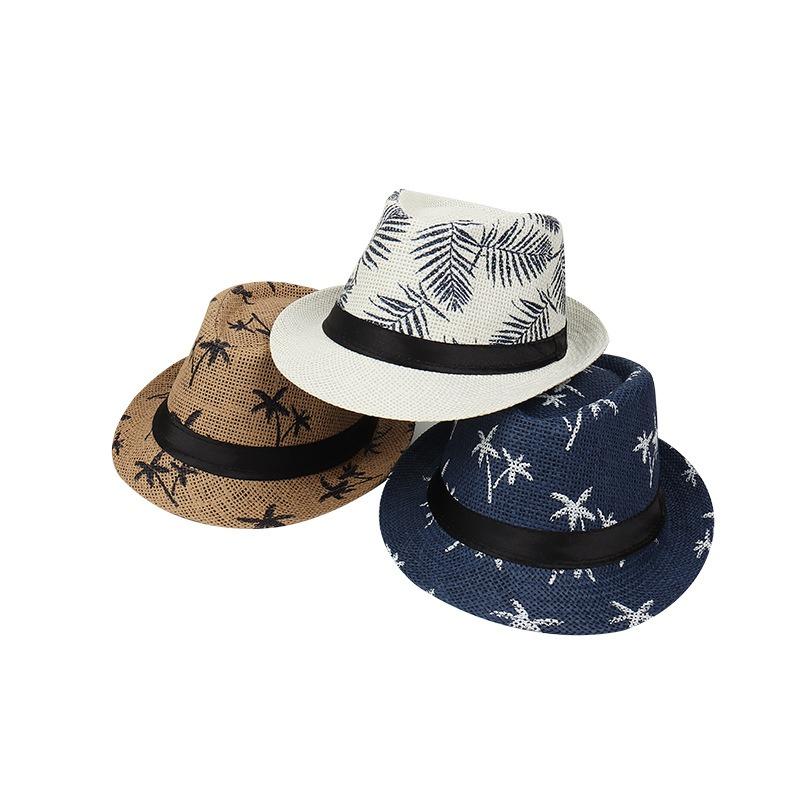 Hat Beach Wind Travel Sun Hat British Summer Female Print Papyrus Jazz Hat Breathable Sun Protection