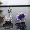 Xiancan Jewelry Sterling Silver Tanzanite Geometric Stud Earrings for Women - Hot Selling Style
