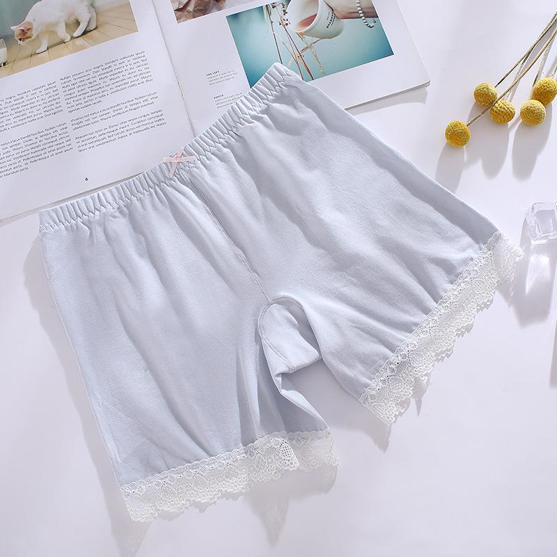 

Girls Summer Breathable Cotton Modal Leggings with Lace Trim 120 (11-16 kg) світло-синій колір
