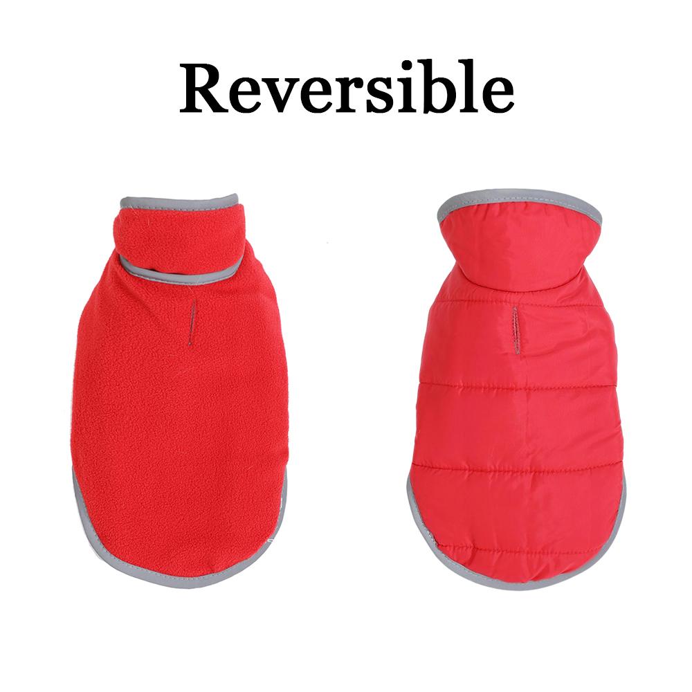 

Reflective Pet Clothing Winter Reversible Fleece Dog Apparel For Small Medium Dogs Cats Waterproof Puppy Jacket Coat Chihuahua XS красный