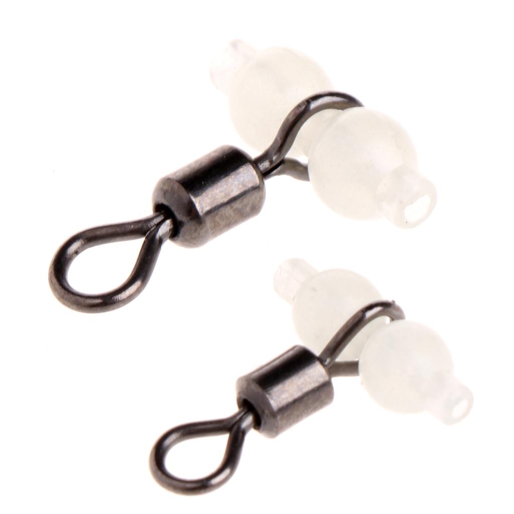 10Pcs 3 Way Luminous Fishing Rolling Swivels Connector Sea Tackle Hook Connector