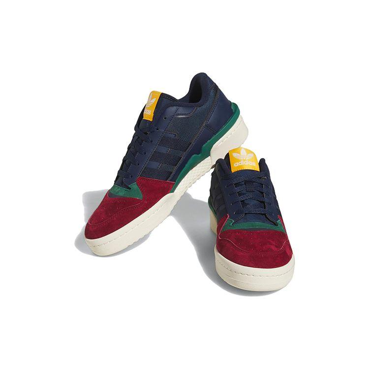 Adidas Forum Exhibit Low 2.0 Navy Burgundy Green Unisex Sneakers Red Team-Collegiate-Burgundy Collegiate-Navy HQ7116