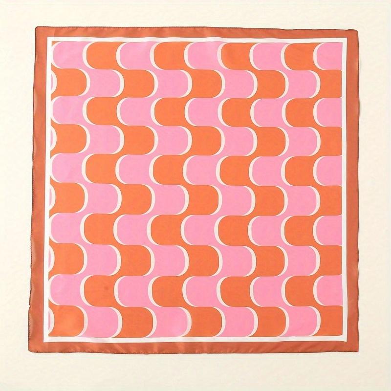 1pc Simple Printed 70s Square Scarf, New Spring Fashion Bandana for Women, Can Be Used As Belt, Bag Decoration, Ribbon