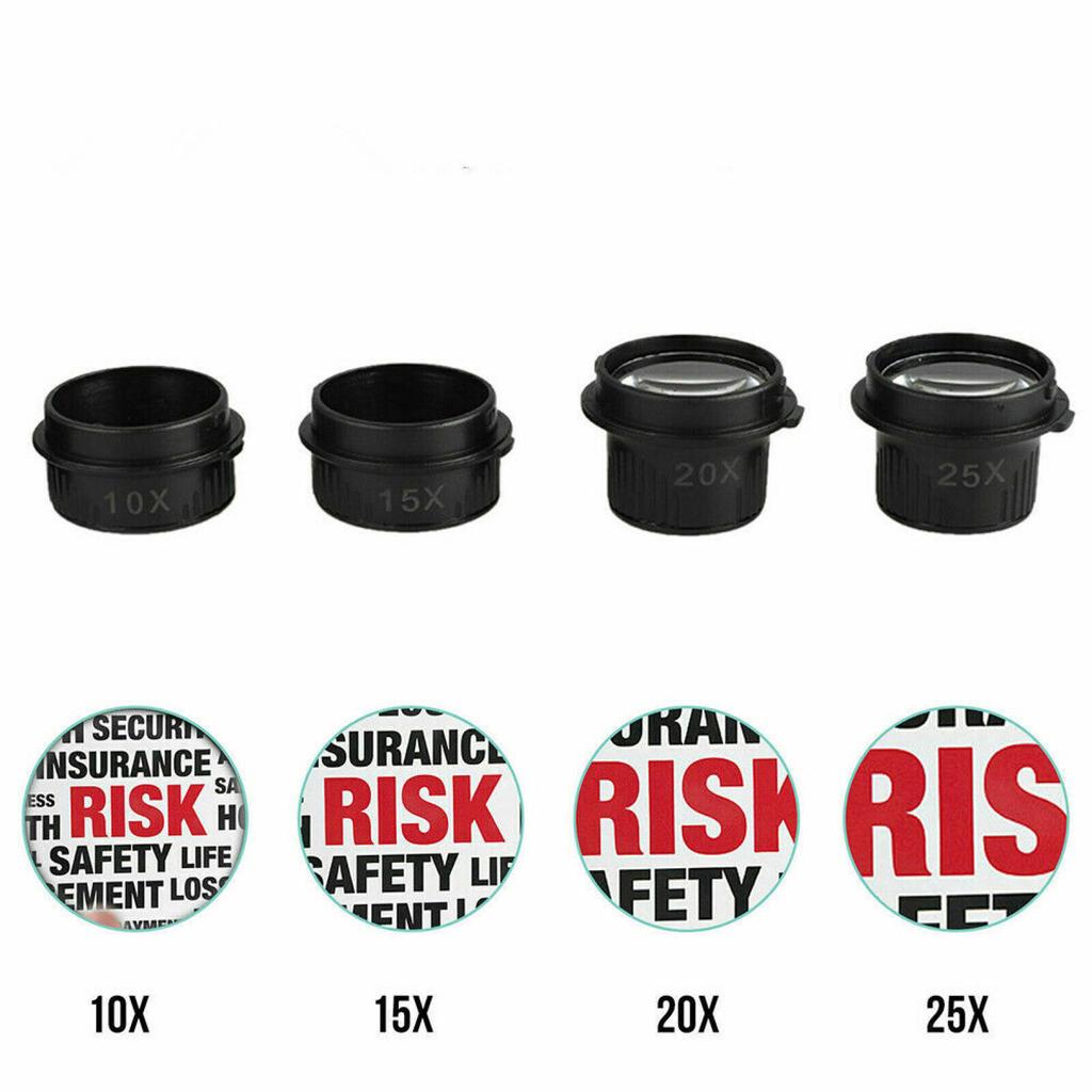 10X 15X 20X 25X LED Kopfvergrößerungslicht Doppelaugenlupe Kopf tragen Kopfmontiert Reparatur Juwelier Uhr