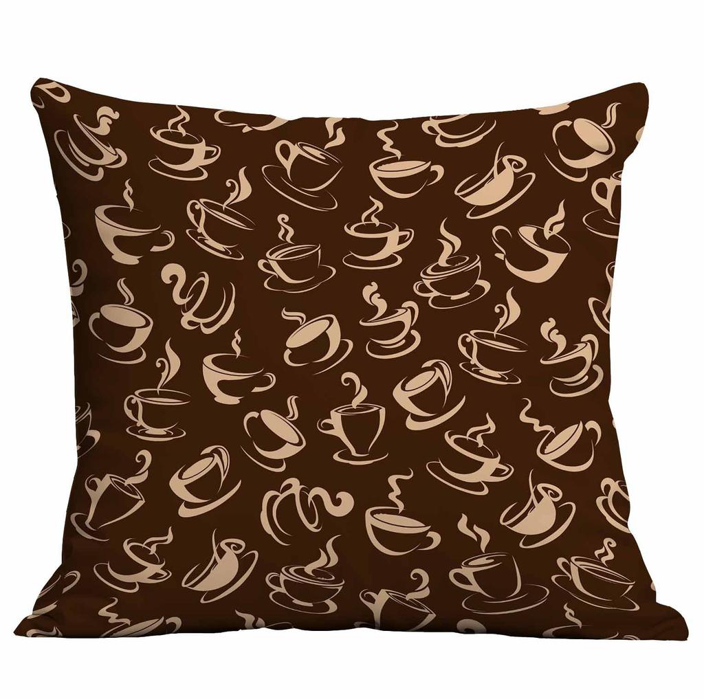 New Coffee Bean Creative Pillow Case Double-sided Printed Home Cafe Cushion Decoration