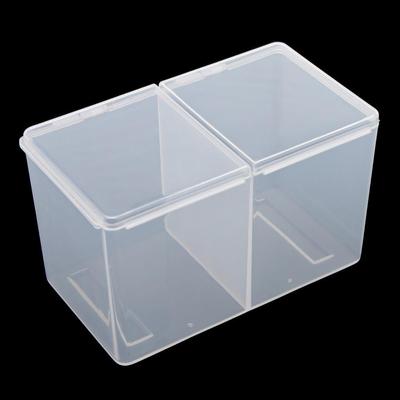 2 Grids Plastic Cotton Bud Swab Pad Nail Holder Organizer Cosmetic Storage Case Bathroom Container,