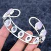 Pink Chalcedony Gemstone 925 Sterling Silver Cuff Bangle Adjustable M-3334