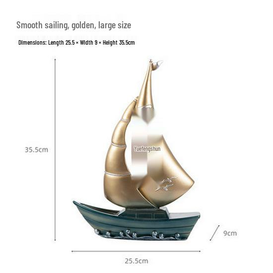 Elegant Sailboat Resin Ornament - Handcrafted Home & Living Room Decor
