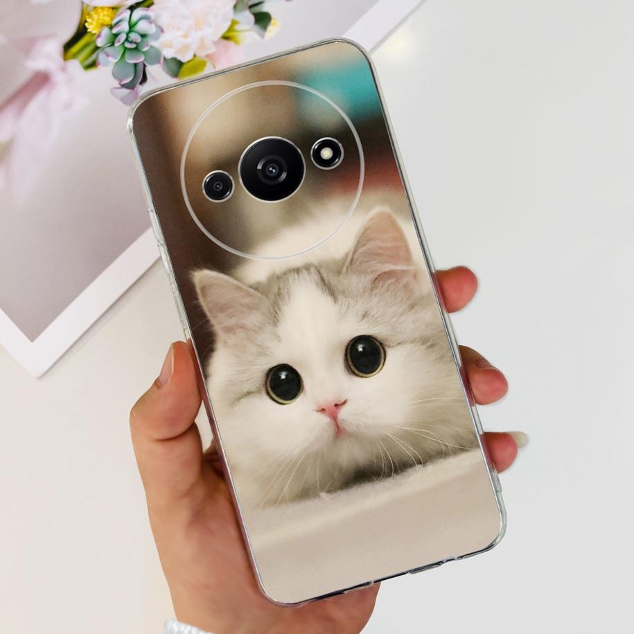 For Xiaomi Redmi A3 Case 2024 Popular Flower Soft Silicone Clear TPU Phone Cover For Xiomi Redmi A3 A 3 Bumper on RedmiA3 Fundas