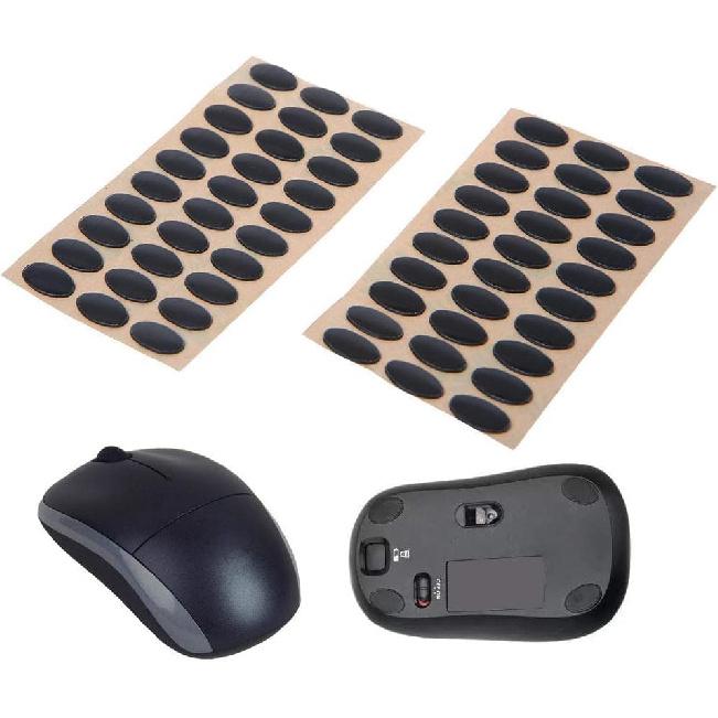 60Pcs Black Mouse Feet Sticker Skates Pads Replacement Feet for M215 / M310 / M325 Mouse Pads and Wrist Rests, Mouse Pads