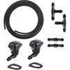 Front Windshield Washer Nozzles Kit Replacement For 08-11 Ford Focus 07-11 Ford Edge 07-10 Lincoln MKX Washer Jet And Fluid Hose With Connector