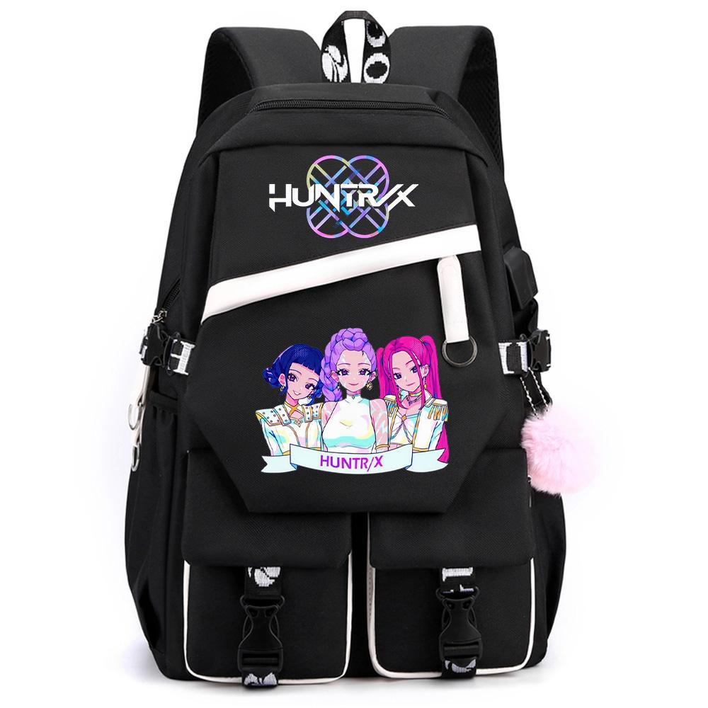 Kreskówkowy Kpop Łowcy Demonów Nadrukowany Plecak o Dużej Pojemności dla Nastolatka Ucznia Dziewczyny Chłopca Tornister Torba na Książki Prezent dla Dziecka Kobiety Wodoodporna Torba Podróżna Mochila