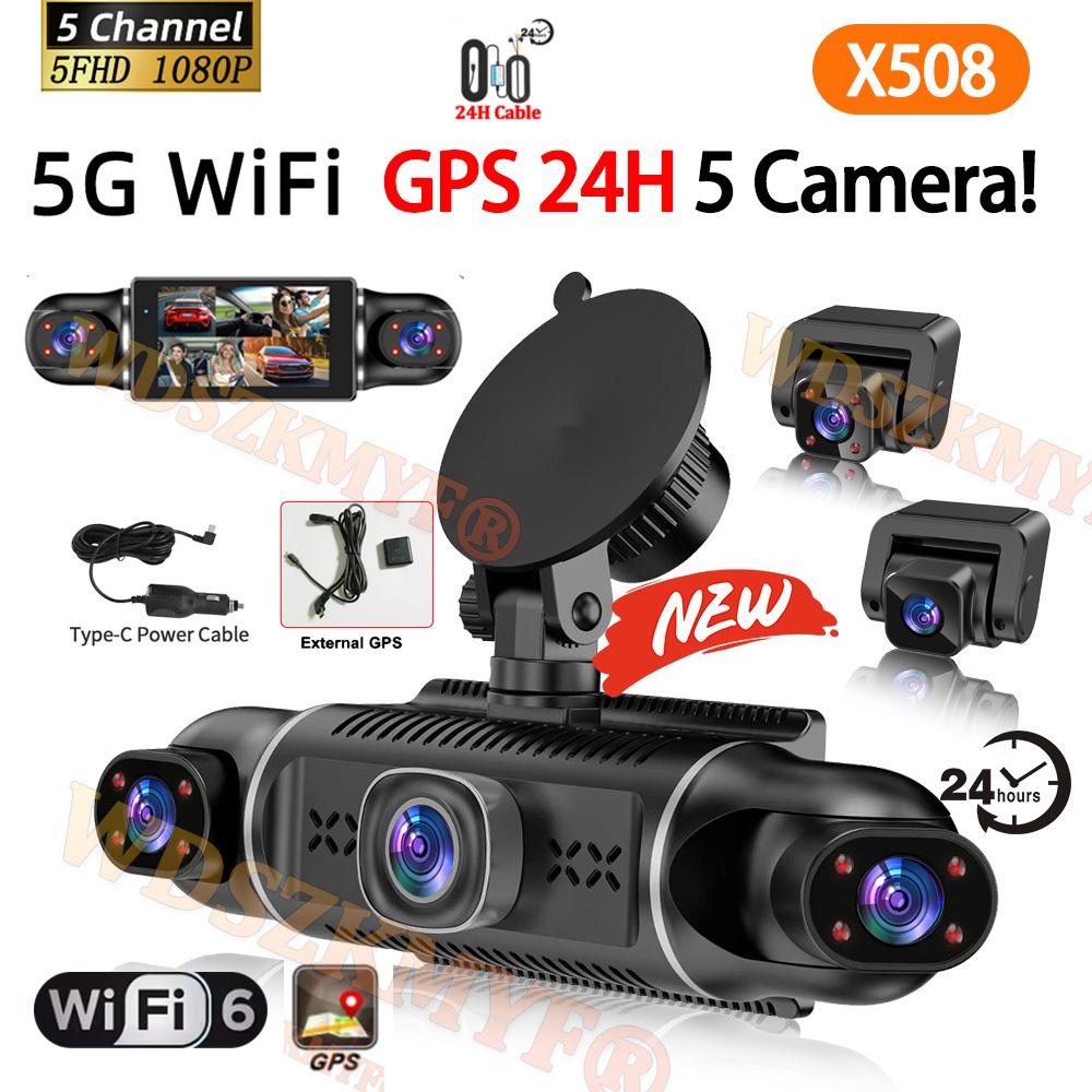 5 Channels 360° DashCam WIFI GPS 5*1080P DVR Car 4way Car Video Recorder camera Front inside Rear View Camera 24H Parking