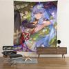 Genshin Impact Ganyu Hanging Bohemian Tapestry Hanging Tarot Hippie Wall Rugs Dorm Japanese Tapestry