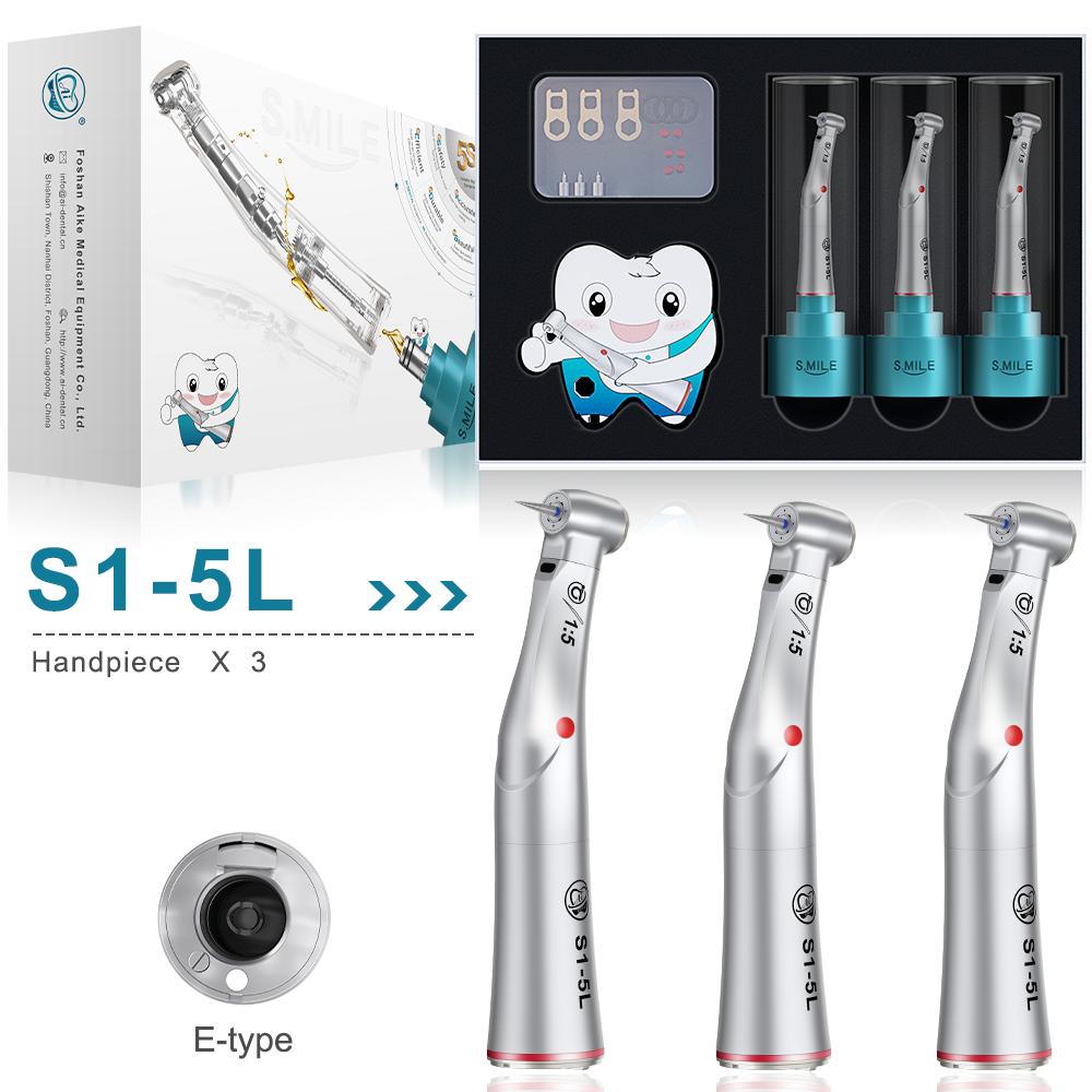 AI DENTAL Nouvelle pièce à main basse vitesse série Smile avec système de verrouillage à engrenage central 1:5/1:1/1:4.2/4:1/20:1 contre-angle d'eau intérieur