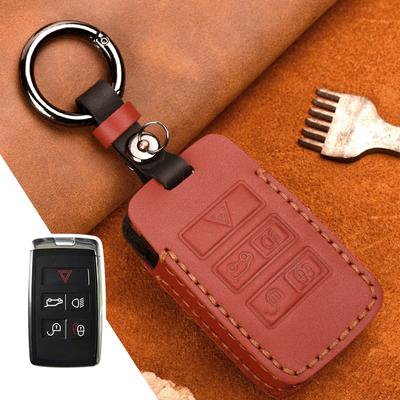 Leather Key Case Cover for Land Rover LR4 Range Rover Sport Freelander 2 Discovery Jaguar E-Pace XF XJL XK XE XJ Smart