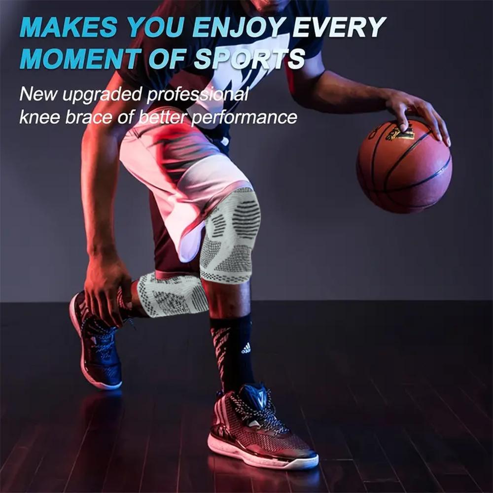 1pc Professional Knee Brace With Patella Pad  Side Stabilizers Compression Knee Sleeve For Runner Basketball Weightlifting Gym