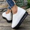 Fashion Thick Sole Height Increasing Casual Sneakers for Women Lightweight Breathable Knit Sports Shoes Woman Slip On Platform Sneakers