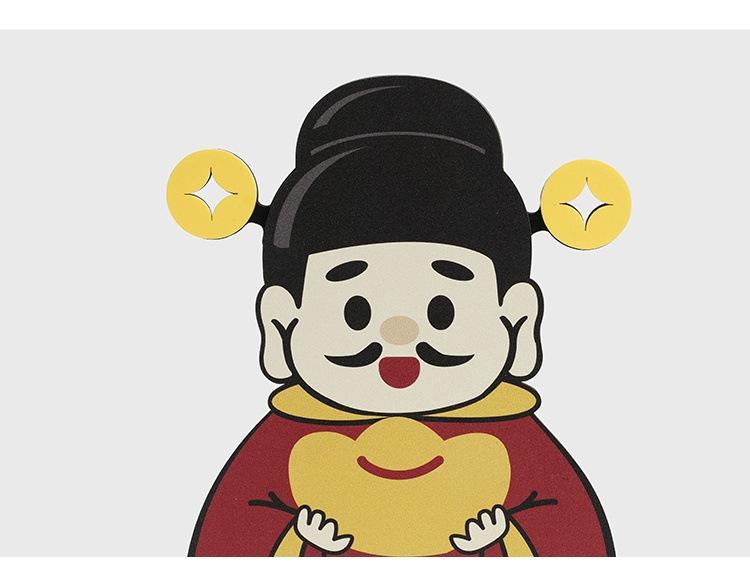 Wozoom Chinese Style God of Wealth Figurine Clock - Creative Housewarming Gift and Decoration