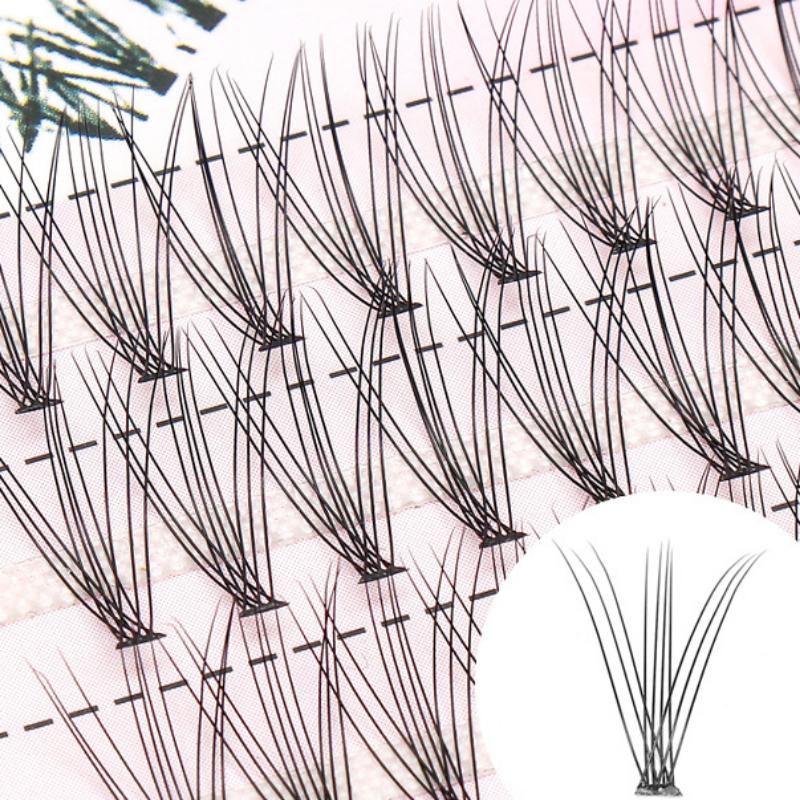 60 Bündel/Box 10D 0,1 mm Wimpernverlängerung Einzelwimpern Natürlicher Stil Einzelwimpern Handgefertigte Wimpernbündel