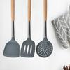 Cooking Spatula with Hole Heat-resistant Beech Non-stick Colander Spoon Spatula Kitchen Utensils