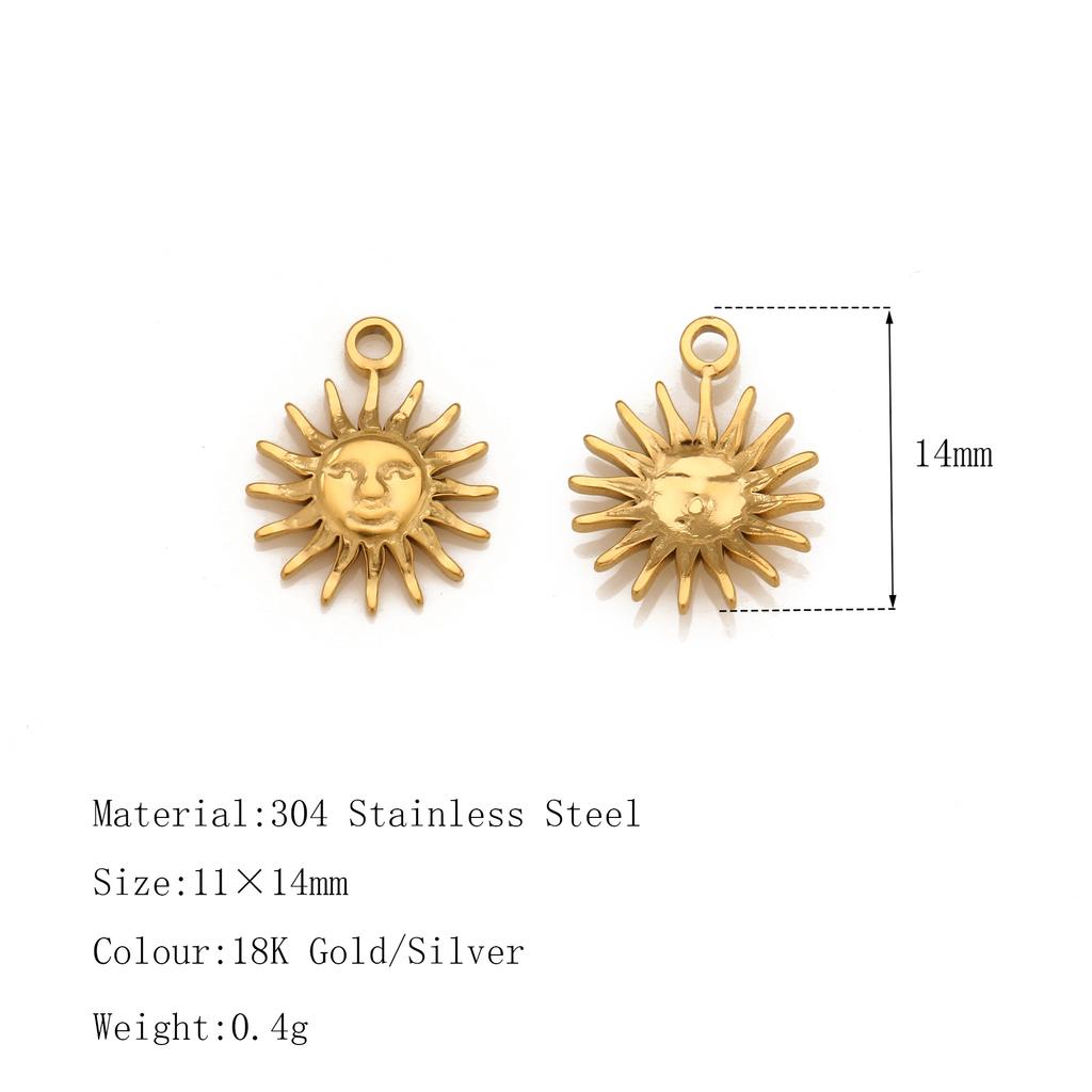 3Pcs Cute Small Bear/Luckly Clover/Heart/Sun Flower Charms PVD Plated Gold Pendants DIY Necklace Bracelet Earring Jewelry Making