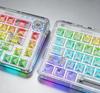 3-in-1 Transparent Mechanical Keyboard, Hot Swappable, RGB Backlit, Custom Keycaps for Gaming Office
