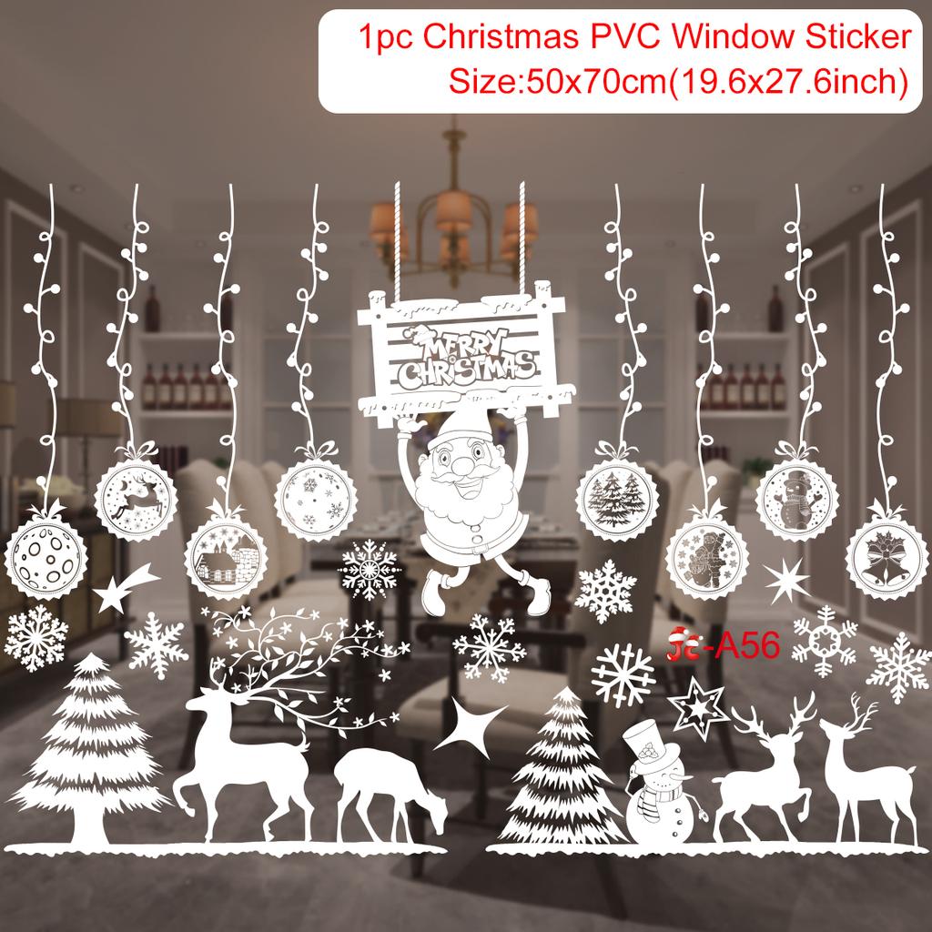 Cartoon Christmas Window Glass Stickers 2025 Christmas Decoration for Home Living Room Wall Decor 2025 Happy New Year Stickers