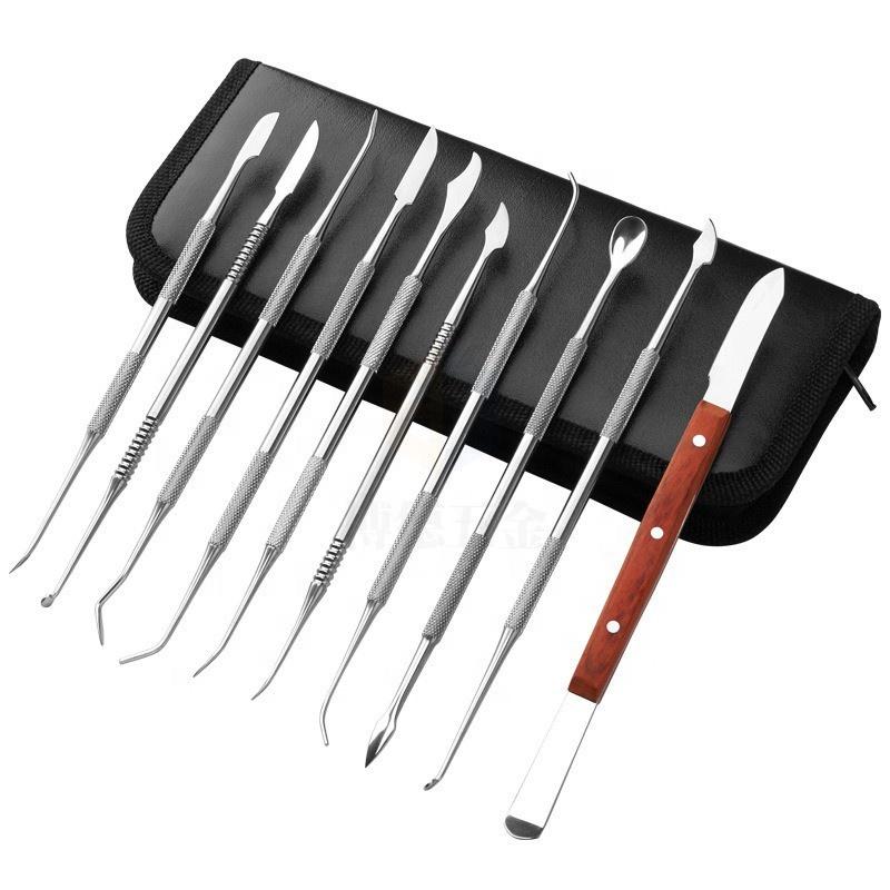 10 PCS Wax Carving Tools Dental Waxing Instruments with Case, Stainless Steel Wax Carvers Set