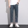Straight-leg Jeans For Men In Summer, Light-colored Thin Section, Trendy Brand Slim Straight-leg Pants, Korean Style Trendy Stretch American Jeans