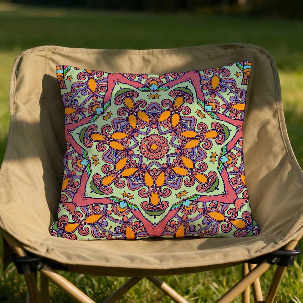 Boho Mandala Floral Pattern Cushion Cover Soft Reversible  Durable Pillow Cover  MultiScene Use for Home  Car Daily Comfort