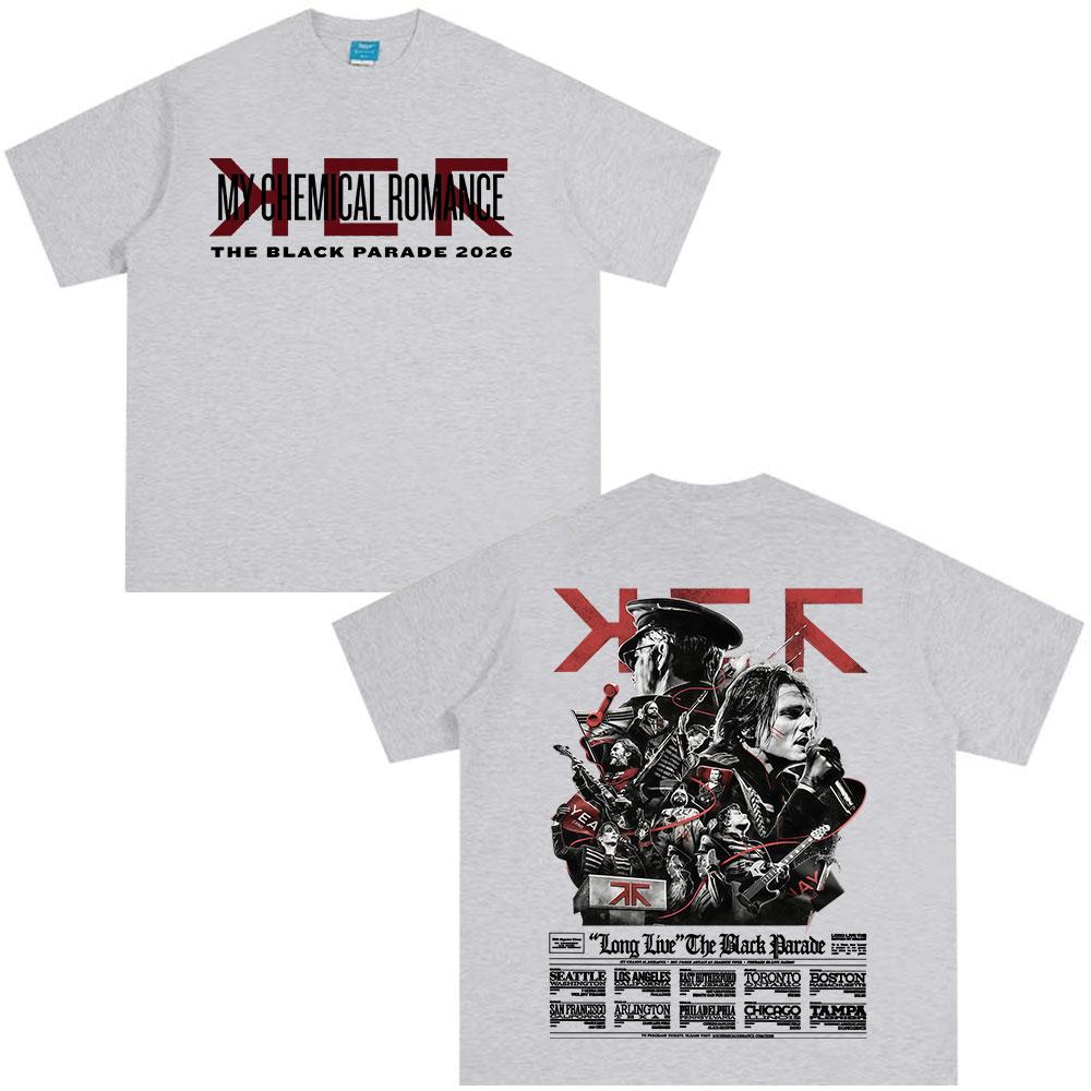 

Rock Band My Chemical RoUnisexce Tshirt The Black Parade 2026 Tour Tshirts Unisexs Clothing Vintage Gothic Punk Oversized Y2K Top 4XL