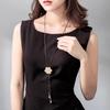 Japanese-Korean Women's Cat's Eye Flower Tassel Necklace - Fashionable, Versatile Sweater Chain 
