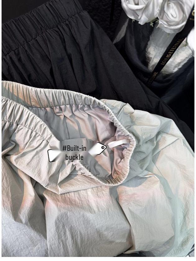 2026 Spring/Summer Women's High-Waisted Elastic Puffy A-Line Lantern Skirt - Loose, Lazy Style