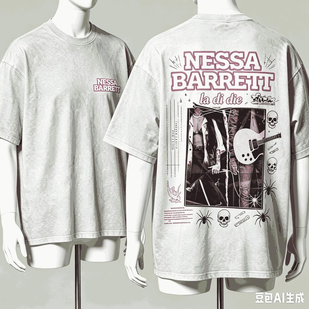 Nessa Barrett For Fan Gift Tshirt Unisex Unisex Harajuku Oversized Unisex Short Sleeve Streetwear High Quality Couples Comfortable