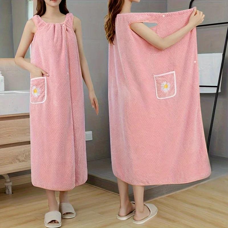 100x130CM Highly Absorbent Ultra-Soft Women Bathrobe Wearable Bath Towel Quick Dry Absorb Water Bath Towel Bathrooom Accessories