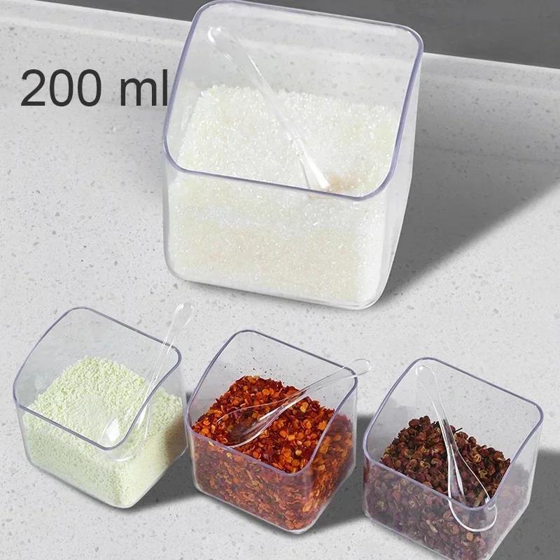 Wall-mounted Seasoning Box Household Combination Set Kitchen Seasoning Four Compartment Integrated Storage Box Without Punching