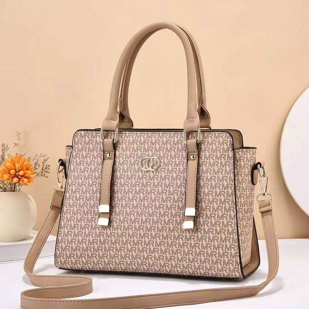 Fashionable Retro Pattern Medium Sized Shoulder Bag With Zipper Closure For Daily Outfits коричневый