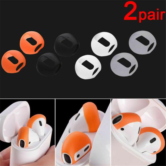 2 Pair Silicone Anti-Slip Earphone Protective Cover Case Eartips for Air-pods 1 2