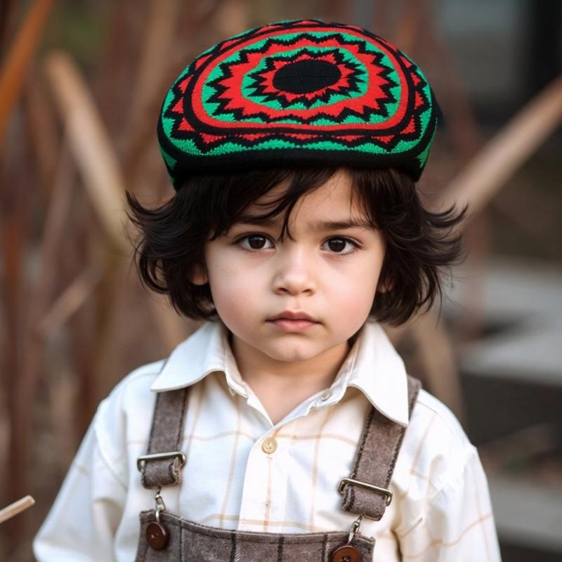 Traditional Jamaican Beret Hat Rainbow Color Knitted Pullover Reggae Hat For Women Men Everyday Wear Comfortable