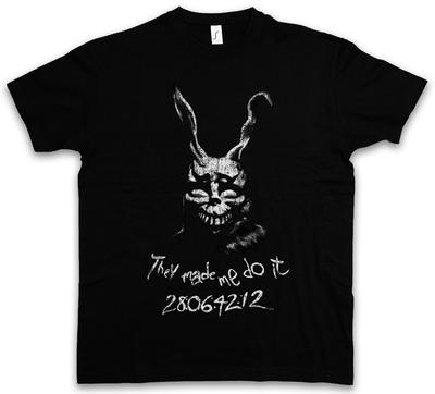 MAGLIETTA FRANK IL CONIGLIO Mi hanno costretto a farlo Film Donnie Darko numero Numeri