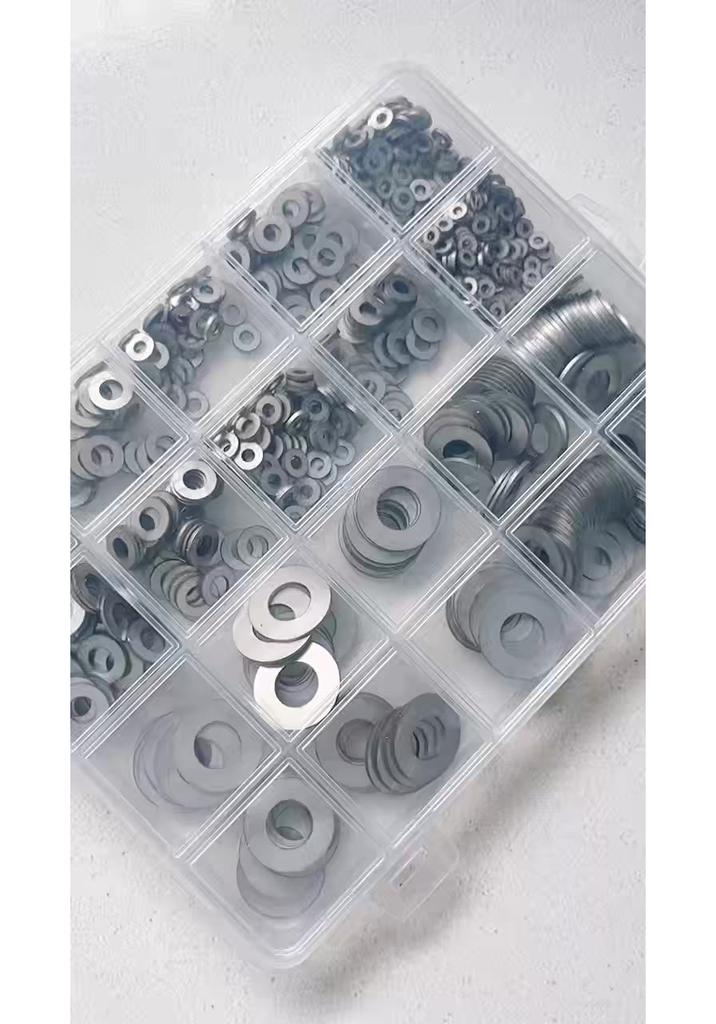 80-360pcs 304 Stainless Steel Flat Washer Cross-border Box Gasket M2-M12