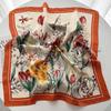 Fresh Elegant Print Brand Scarves Soft Satin Square Scarves Neckerchief Women Shawls Hijab Scarf Bandana 70X70CM for daily use