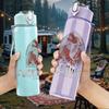 1PC Powerwolf Band Vintage Grunge Print 750ml colorful plastic sports water bottle leakproof pop up lid with straw for outdoor work home use