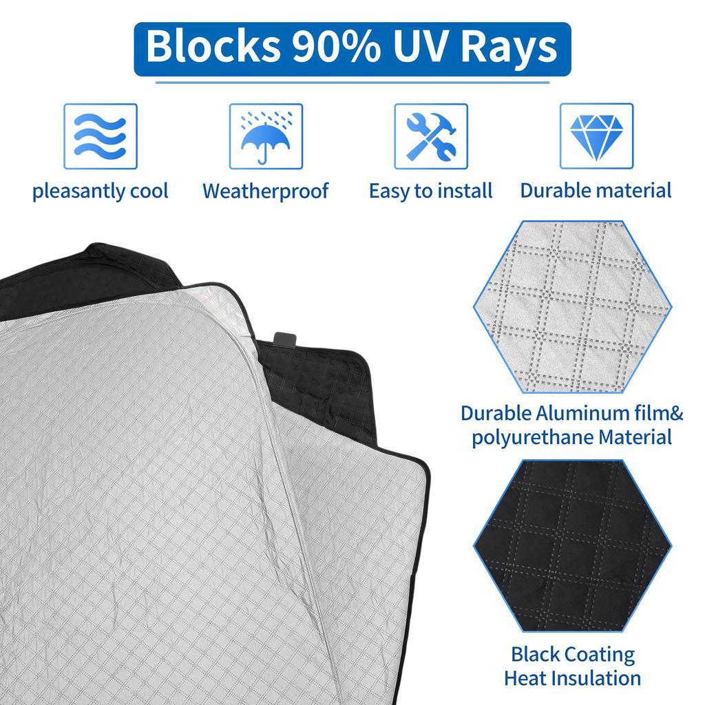 X AUTOHAUX Foldable Windshield Sunshade with Aluminum Film and Polyurethane for Toyota 30 Series Facelift B Alphard/Vellfire (Early/Late Models)