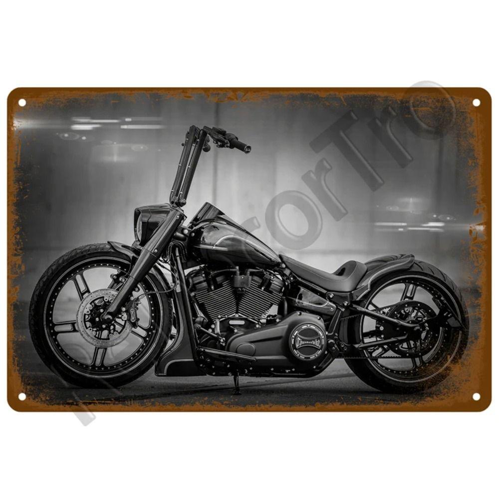 Metalowa Tabliczka Dekoracyjna na Ścianę do Garażu Motocyklowego 20x30cm